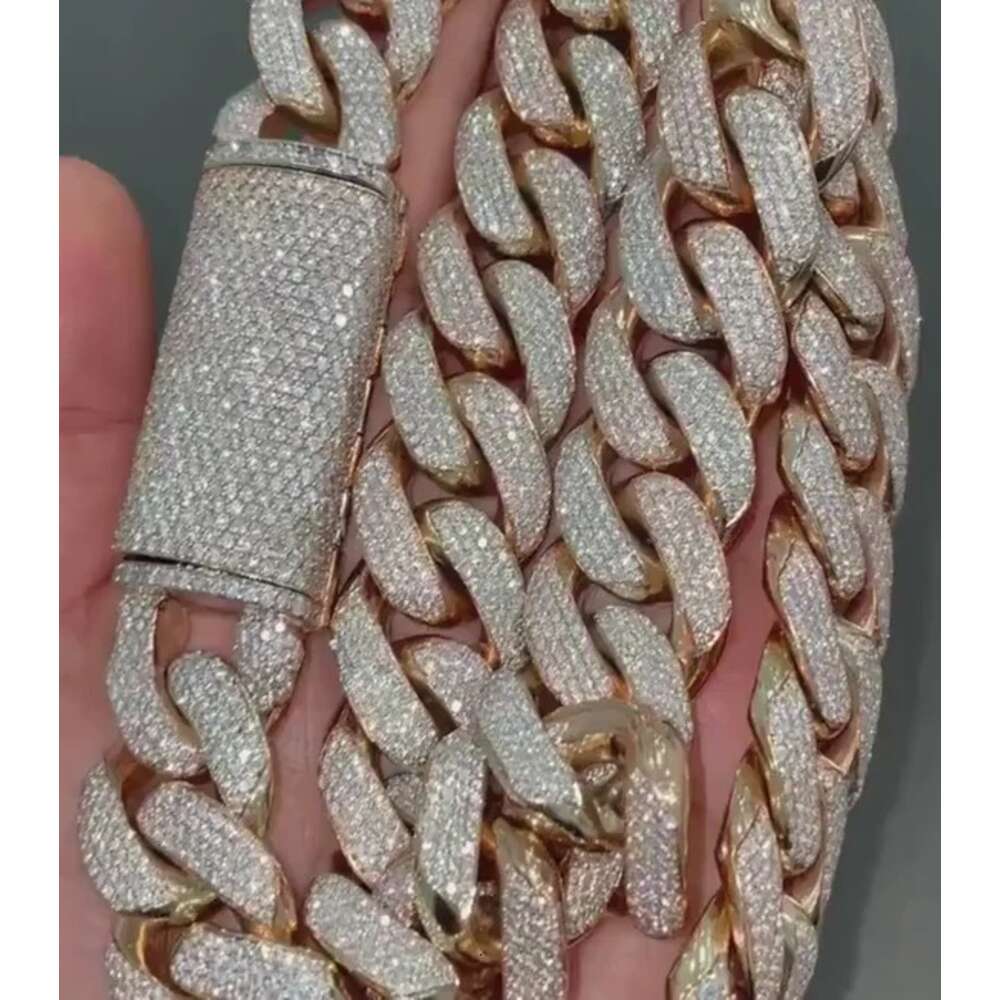 Premium Quality Latest Design Hip Hop Dia Moissanite Cuban k Chain for Women Mens