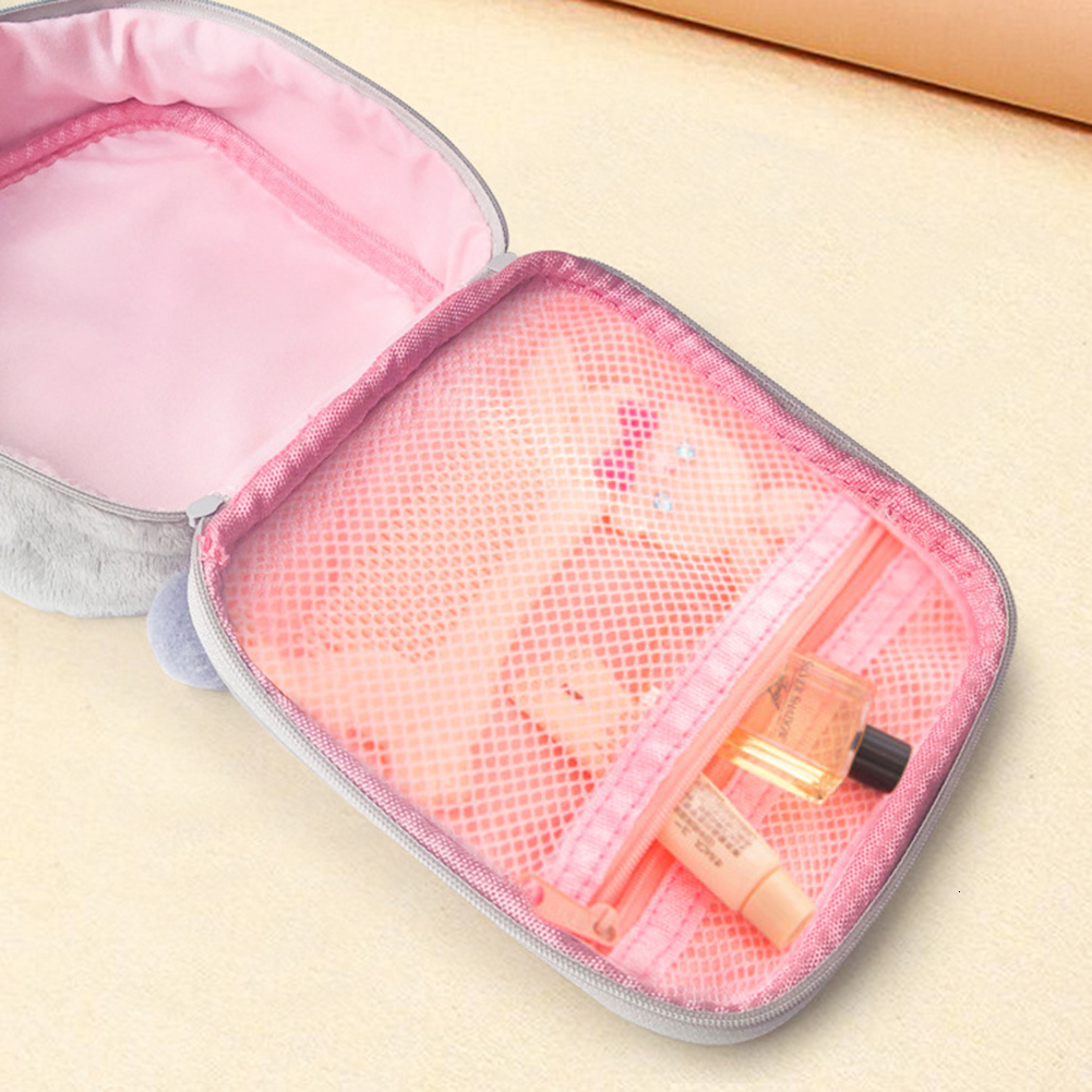Portable Kawaii Soft Plush Bunny Pouch Cute Bags Large Capacity Travel Organizer Makeup Brushes Pouches Cosmetic Cases H7.4#16 zhanyishengli