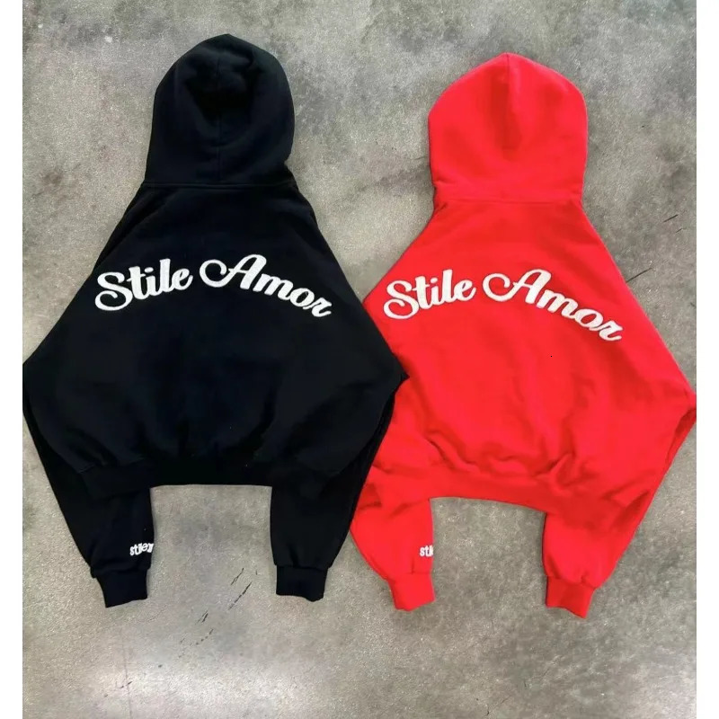 Mens Womens Hoodies High Street Personalized Print Pattern Y2K Style Retro Hooded Cardigan Long Sleeve Top Wear 240702