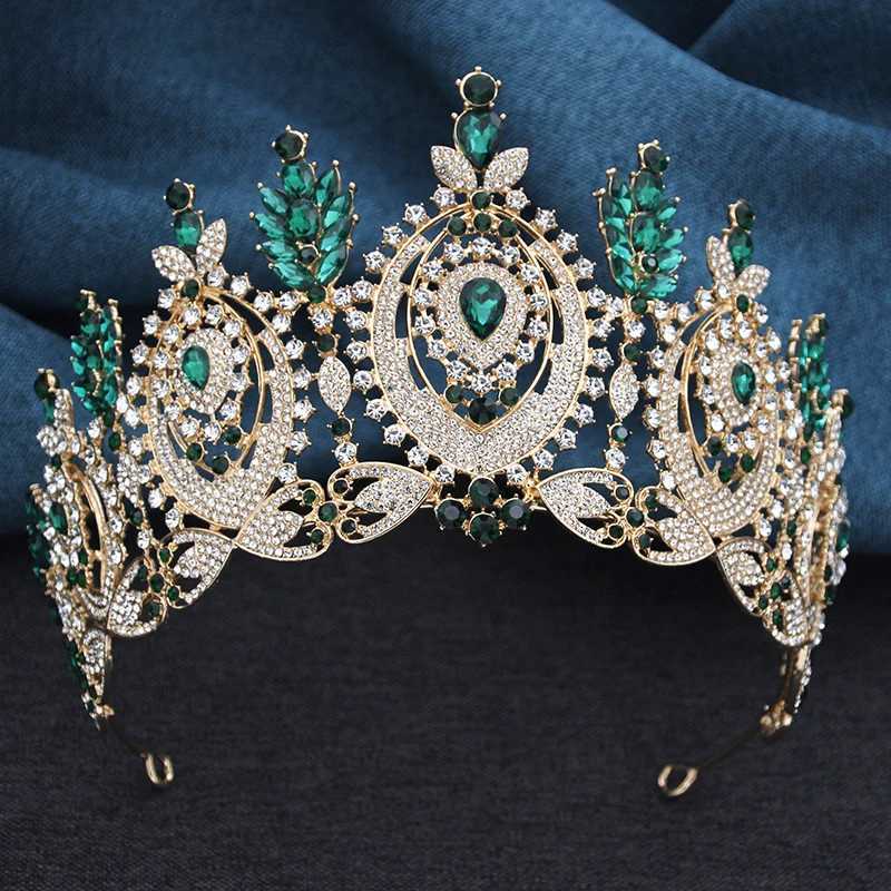 Tiaras Pink Bridal Crown Vintage Baroque Rhinestone Tiaras Headdress Pageant Miss Party Wedding Crown Jewelry Hair Accessories