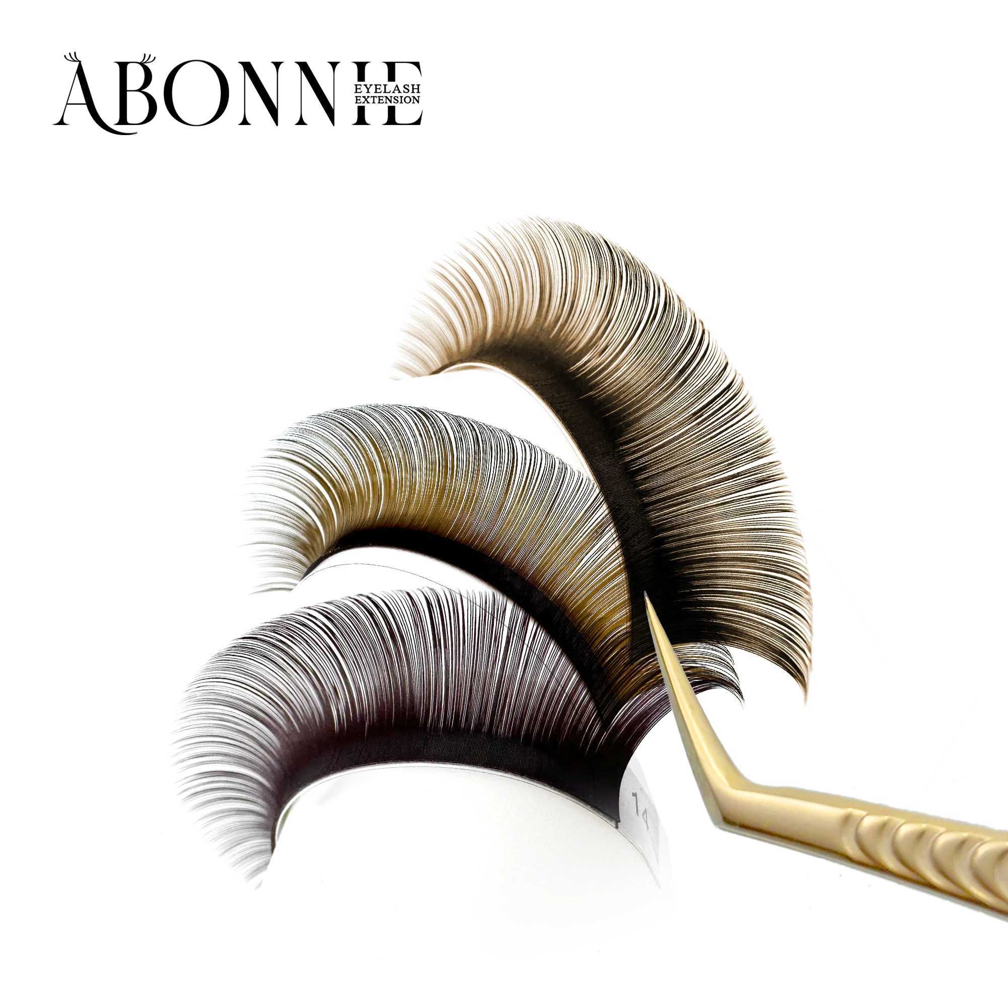 False Eyelashes Abonnie Brown Classic Eyelashes Extensions 0.03 Fluffy Eyelashes Mixed Tray Chocolate Color Lashes CC Curl Q240703