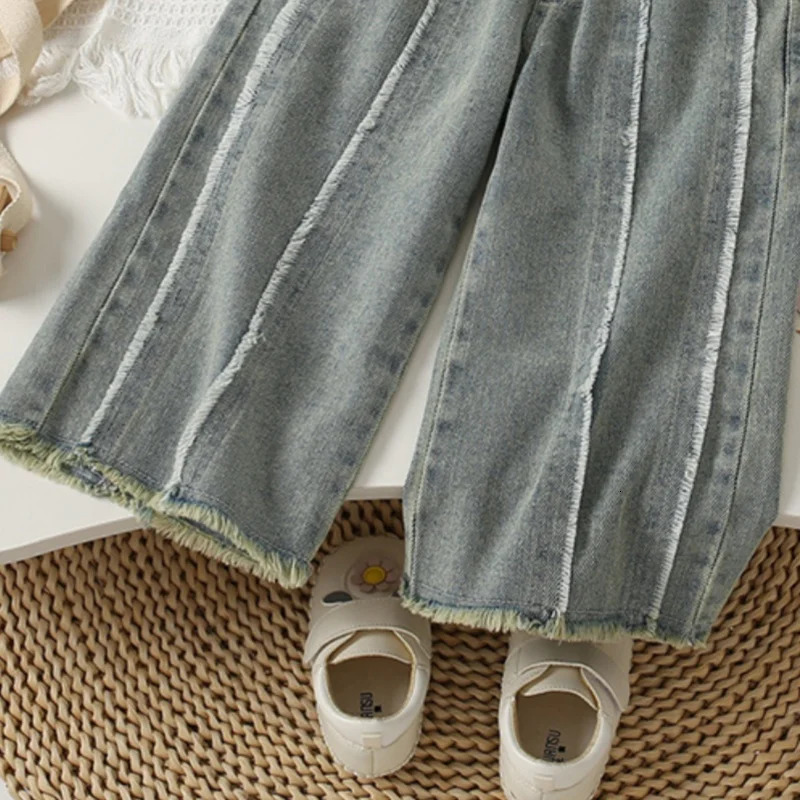 Girls Jean Pants Long Trousers Cotton Spring Autumn Teenagers Babys Kids Pants High QualityTeenagers Childrens Clothi 240703