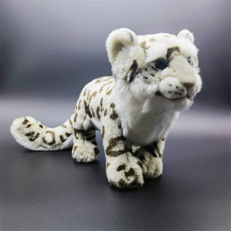 Snow Leopard Plush Toy fidelity Cute Snow Panther Plushie Lifelike Animals Simulation Stuffed Doll Kawai Toy Gifts For Kids 240624