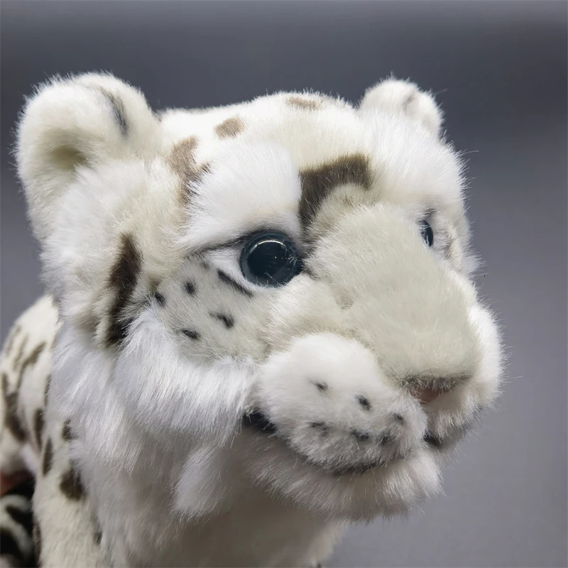Snow Leopard Plush Toy fidelity Cute Snow Panther Plushie Lifelike Animals Simulation Stuffed Doll Kawai Toy Gifts For Kids 240624
