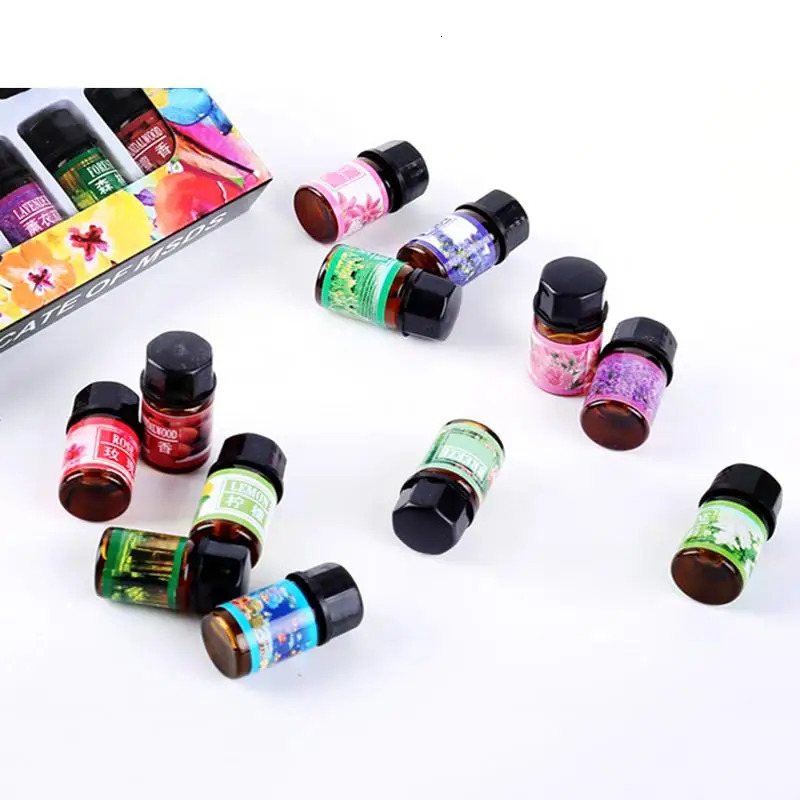 12Pcsbox 3ml Pure Essential Oils Set Organic Air Purifier Essential Oils Aromatherapy Fragrance Essential Oil Set For Diffuser 240704