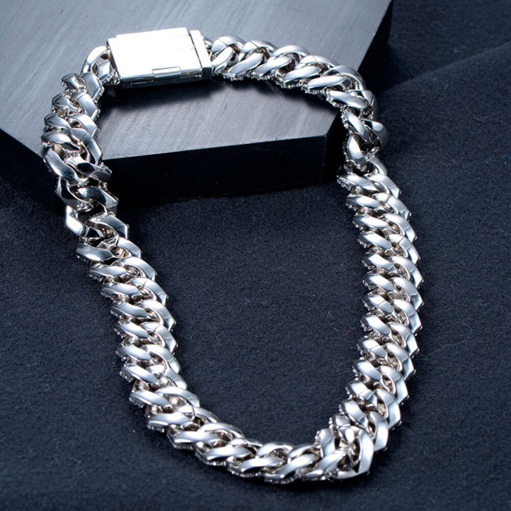 Men Hip Hop Iced Out Bling Chain Necklaces Pave Setting Cz Stone 19mm Miami Cuban Chains Hiphop Necklace Male Fashion Jewelry