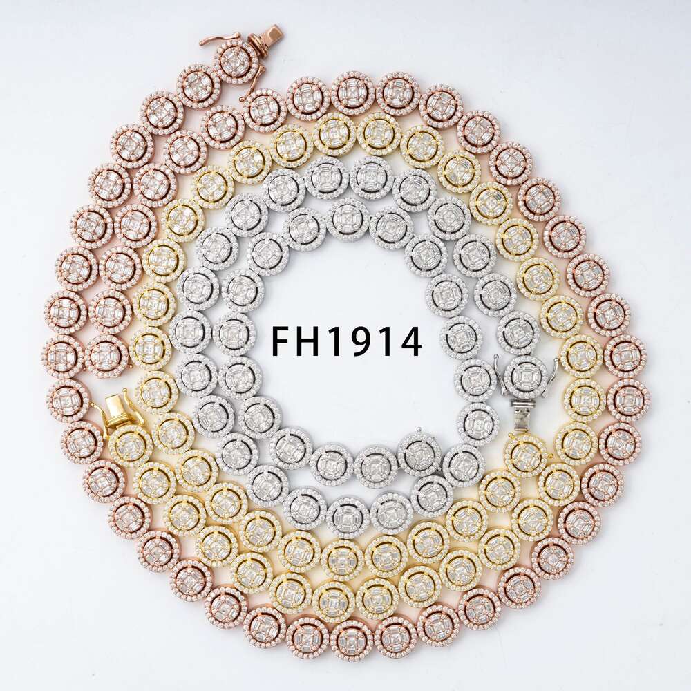 2024 New Hop Iced Out 13mm Diamond Gold Plated S925/925 Sterling Sliver Moissanite Cuban Link Chain 20 Inches Necklace