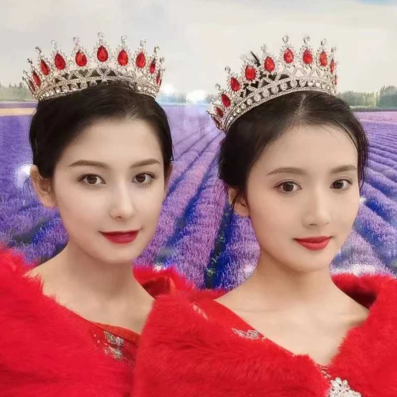 Tiaras Gorgeous Crystal Wedding Crown Bride Tiaras Green Crowns Queen Evening Diadem Prom Party Bridal Hair Jewelry Accessories