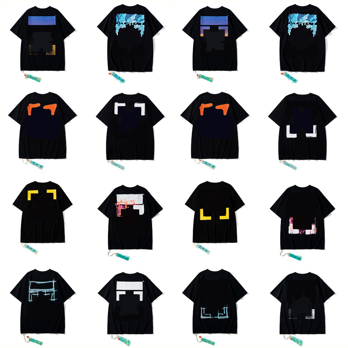 2023 new Offuewhaite short sleeved new collectionClassic Gradient Arrow Warning Line ow Fashion Brand Religious Couple Short Sleeve T-shirt women and man T-shirt