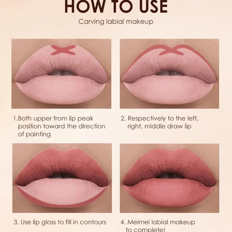 2pcs Lipstick Lipliner Pen Set Matte Waterproof Lip Liner Pencil Contour Makeup Sexy Red Lip Stick Long Lasting Cosmetics 240705