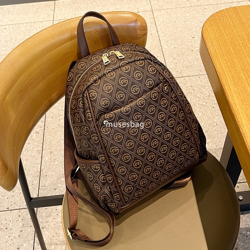 High end Women's French Classic Retro Printed Casual Backpack Spring/Summer New Korean Fashion Commuter Backpack Practical Large Capacity Backpac