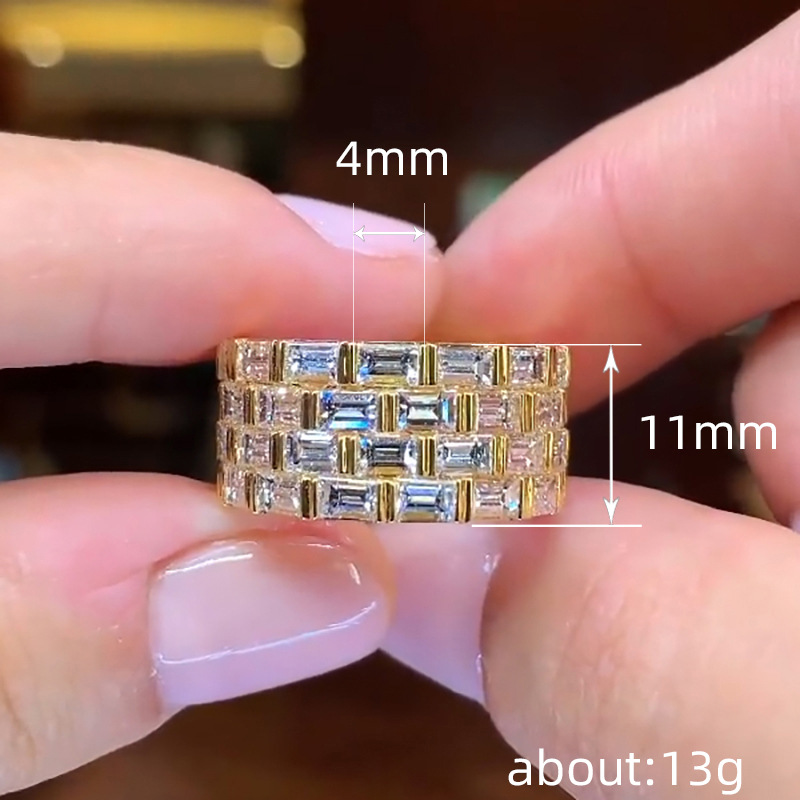 Gorgeous Wedding Rings Vintage Jewelry 925 Sterling Silver 18K Gold Fill Princess Designer White 5A Cubic Zircon CZ Diamond Gemstones Party Women Enga