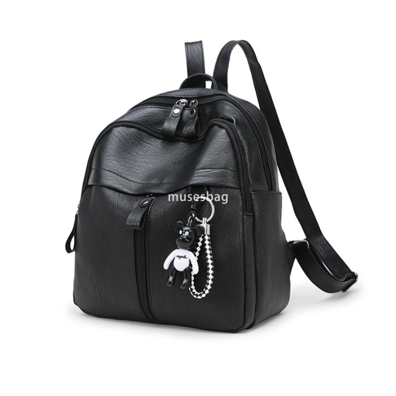 High end women's fashionable and versatile daily commuting backpack European and American Instagram Korean version student bag soft surface trend