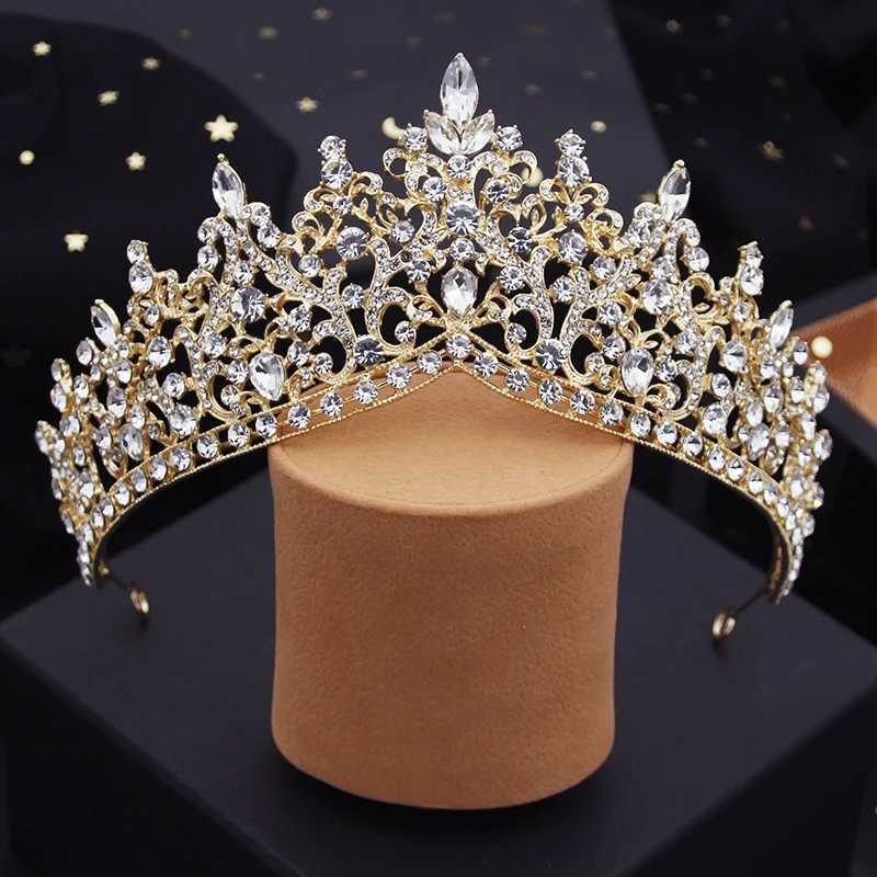 Tiaras Baroque Blue Crystal Wedding Crown Princess Queen Tiaras Bridal Hair Jewelry Prom Diadem for Women Bride Headdress Accessories