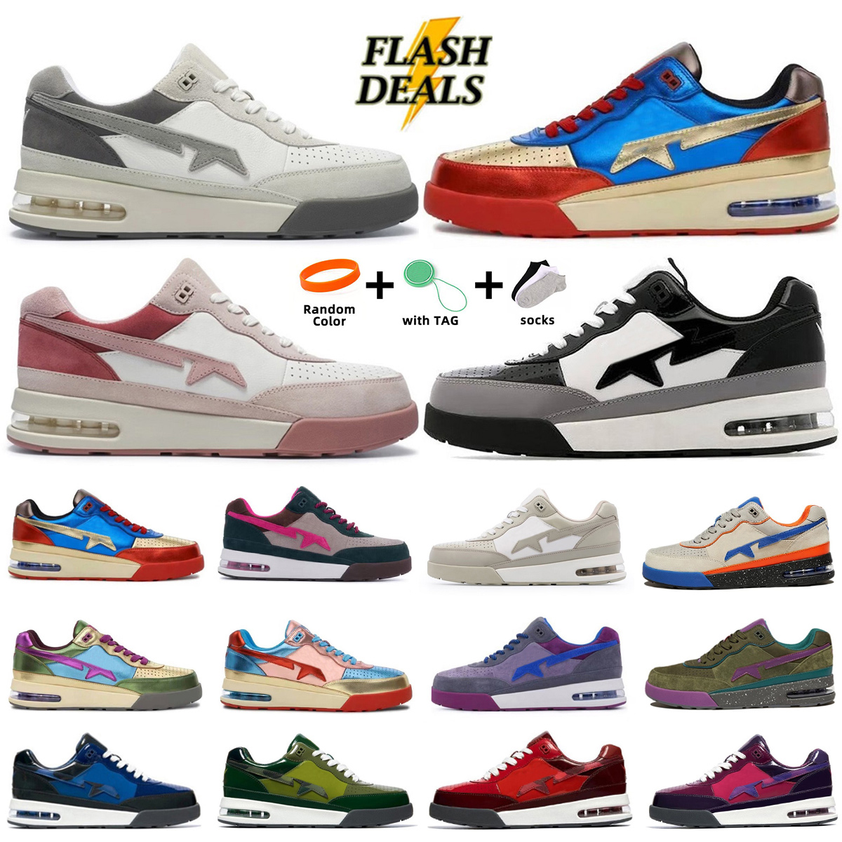 Designer Road Sta Men Women Casual Shoes Patent Leather Black White Pink Purple Blue Green Beige Suede Pastel Grey Skunk Platform Mens Trainers Sports Sneakers 36-47