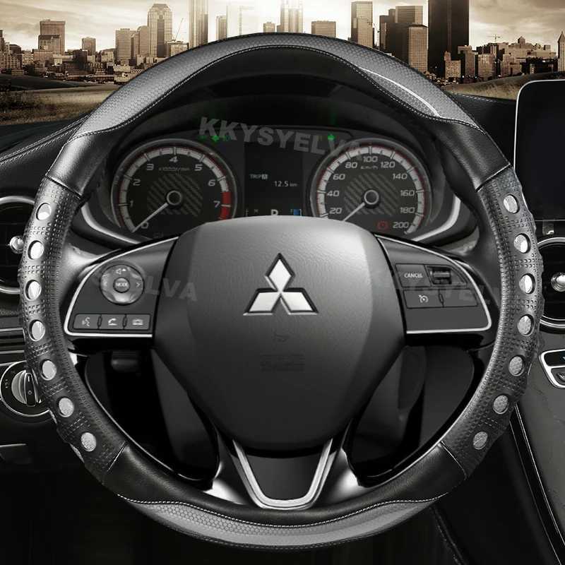 Steering Wheel Covers Car Steering-Wheels Cover 38cm 15 For Mitsubishi ASX RVR Pajero Sport Outlander PHEV Airtrek Grandis lancer evo Eclipse Cross