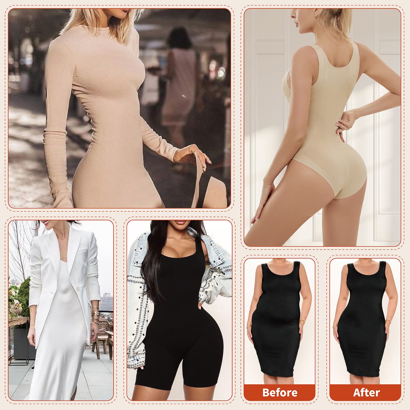 AMRIY Shapewear for Women Tummy Control Seamless body shaper Butt Lifting Bodysuit K2201
