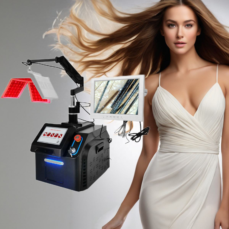 Biological Therapy Increase Hair Growth Diode Laser Scalp Care 650nm LED Red Light Hair Follicles Analysis Detector Anti-hair Removal Beauty Machine