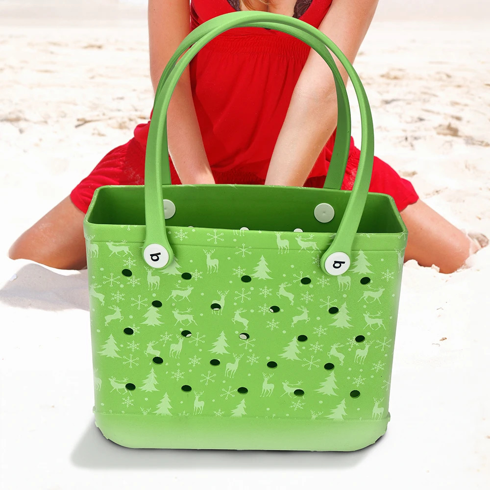 3 Bogg Christmas Pattern Special Edition EVA Beach Waterproof Extra Large Shoulder Handbag Fashion Women Tote Boggs Bag 240704 4 w250420