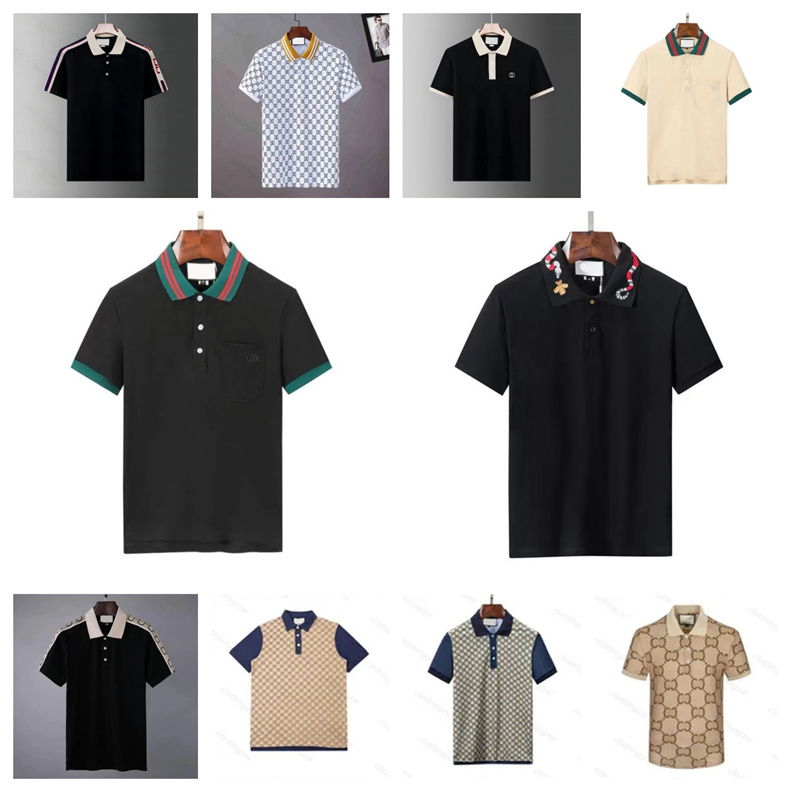 Designer Polo Shirts Men Luxury Polos Casual Mens T Shirt Snake Bee Letter Print Embroidery Fashion High Street Man Tee Rn 30