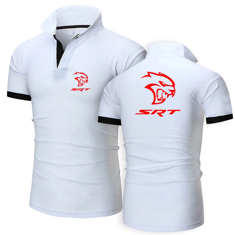 SRT Hellcat Mens Summer Printing Fashion Polo Shirts Comfortable Short Sleeves Cotton Harajuku Casual Sport T Tees Top 240703