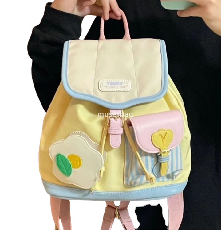 Western style men's and women's universal high-quality cross-border mini backpack Korean version color blocking student backpack fashion cas