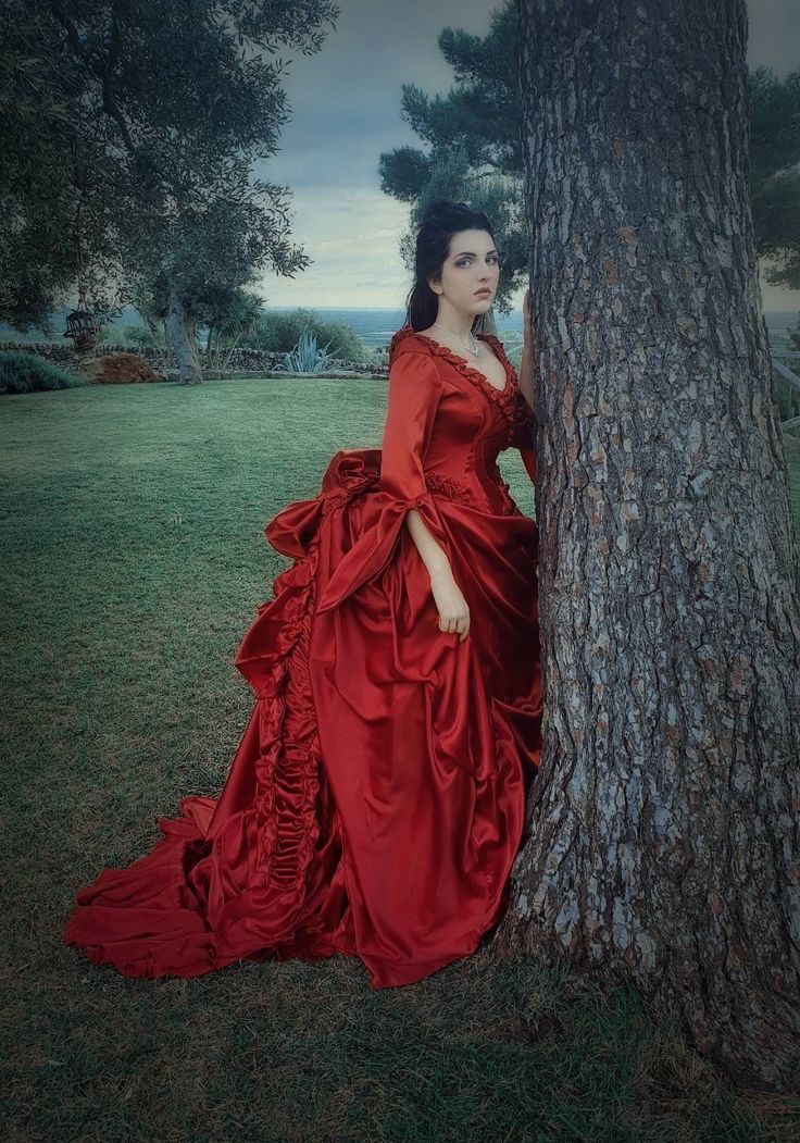 Vintage Victorian Ruched Evening Dresses V-neck 3/4Long Sleeves Masquerade Dress For Women 2024 Dark Red Prom Special Ocn Gown