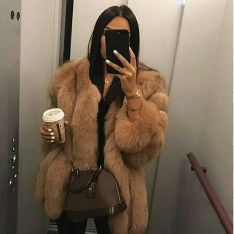 Women's Fur Faux Women Coat Warm Plush Teddy Autumn Winter Soft Jacket For Thick Outwear 4Xl High Quality H240705