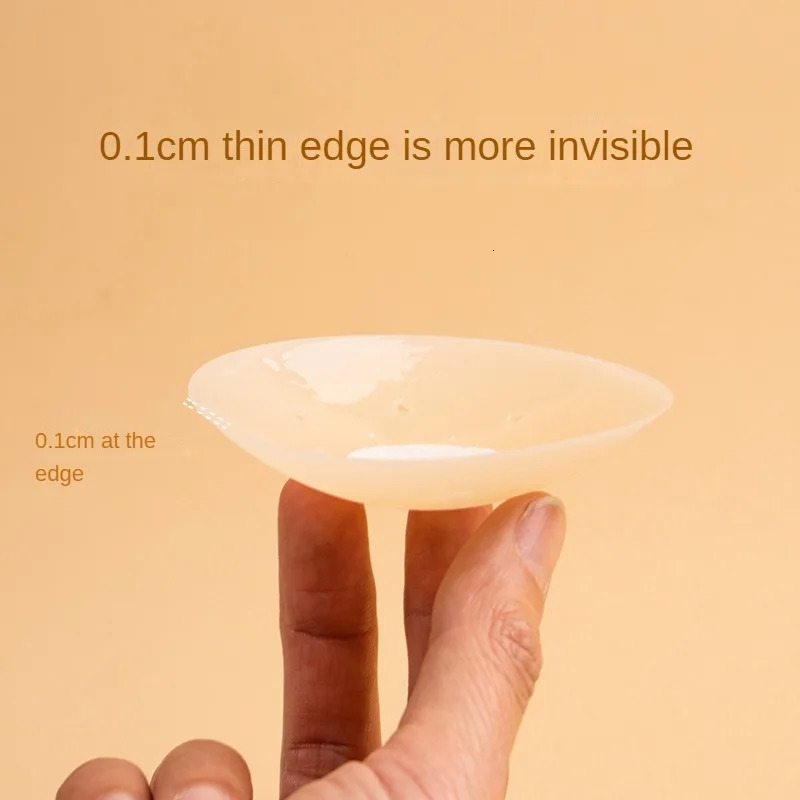 Strapless seamless cake cover ultra-thin invisible bra Nipple cover biological adsorption silicone reusable anti sweat summer travel 240704