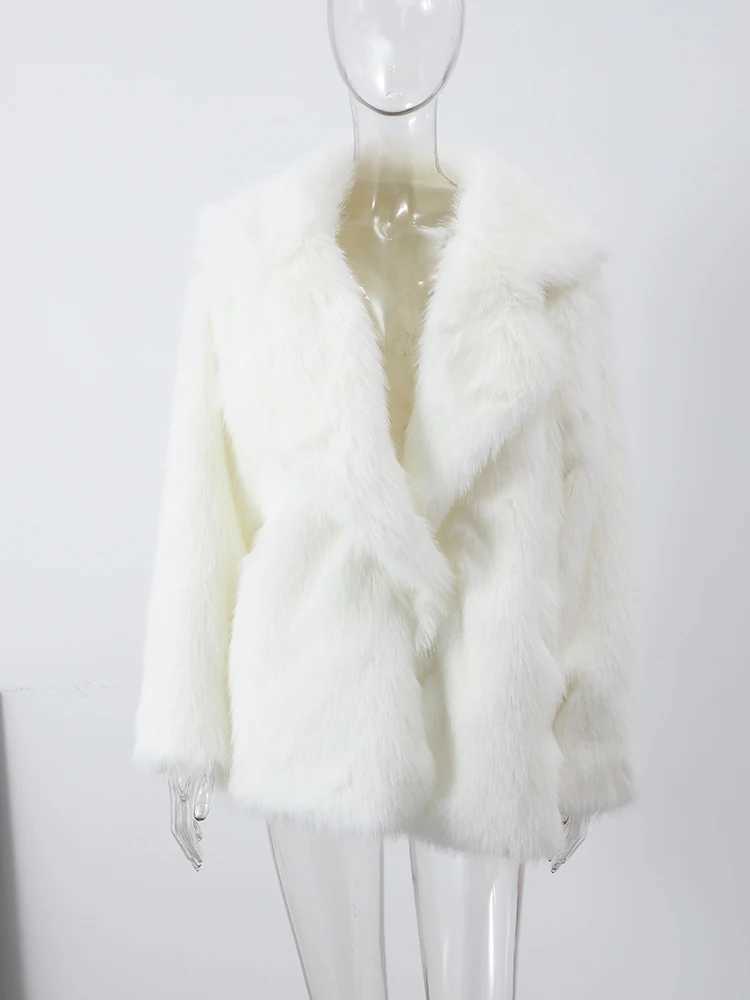Women's Fur Faux Faux Fur Coat For Womens Warm Animal Autumn And Winter 2024 New Loose Fitting Long Sleeved Clothing H240705