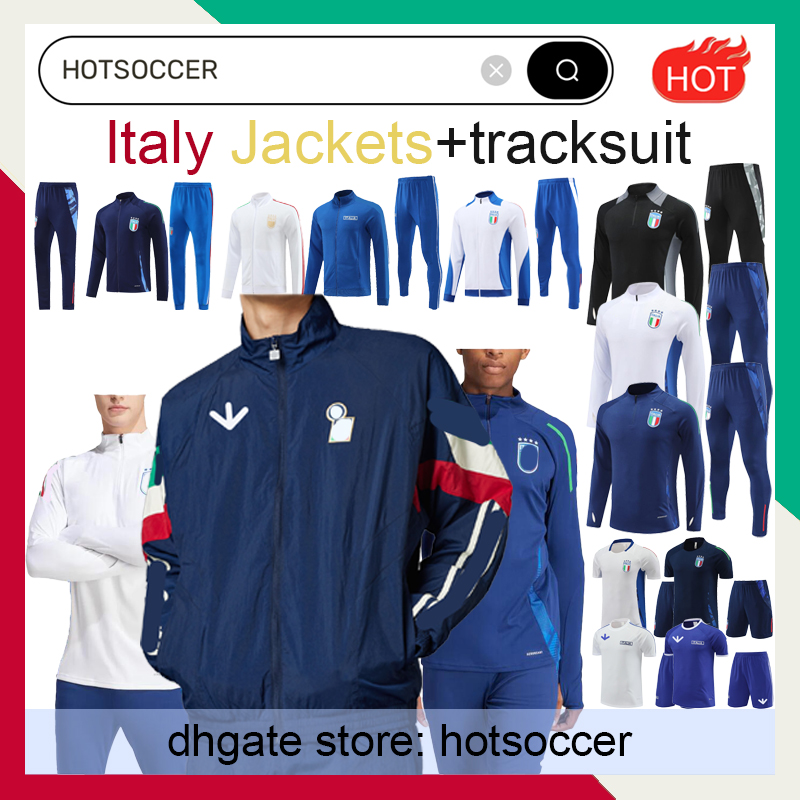 2024 Italy tracksuit Jacket Short sleeved football shirt RASPADORI VERRATTI BARELLA Shirt TOTTI LORENZO POLITANO men and kids Football set chandal futbol survet