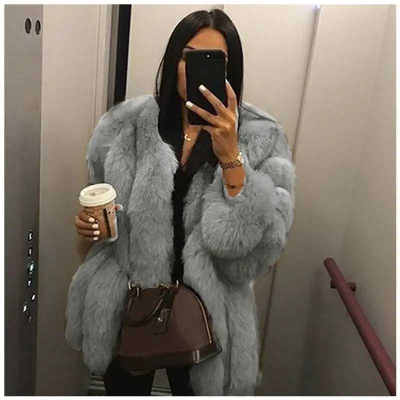 Women's Fur Faux Women Coat Warm Plush Teddy Autumn Winter Soft Jacket For Thick Outwear 4Xl High Quality H240705
