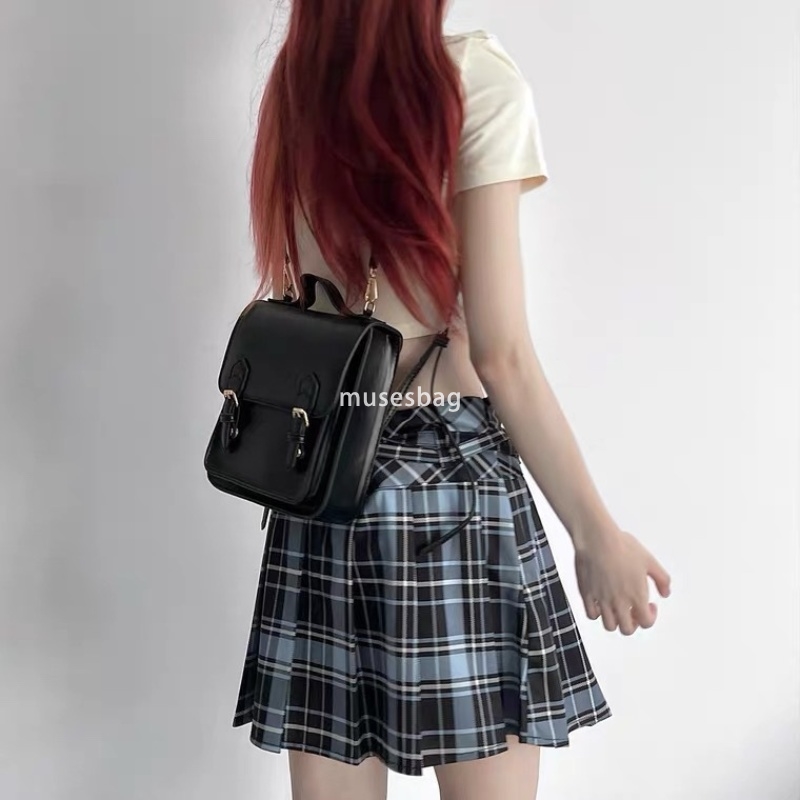 Japanese women's atmospheric Instagram uniform fashionable small backpack British classic retro small bag casual and simple portable crossbody ba