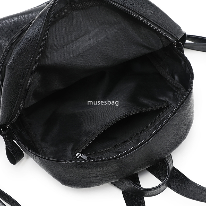 High end women's fashionable and versatile daily commuting backpack European and American Instagram Korean version student bag soft surface trend