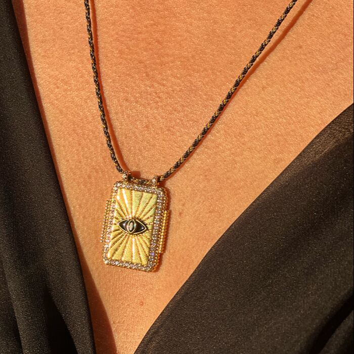 Jewellery High Quality 18K Gold Plated Stainless Steel White Round Zircon Pendant Necklace Adjustable Everyday Jewelry Gift Textured Elegant Accessory