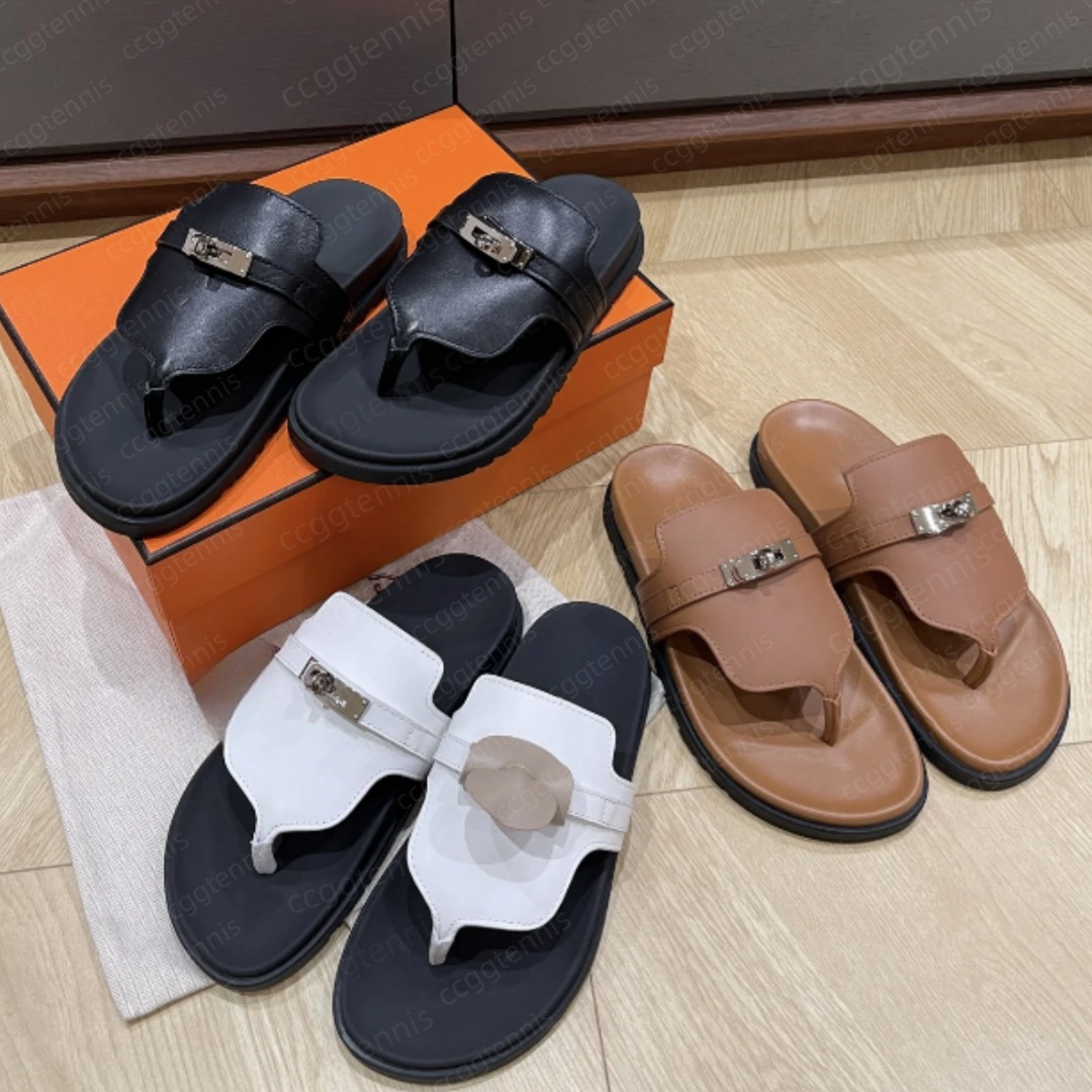 Designer Sandals Women Men Slippers Flats Leather Beach sandals Leather brand Beach Slippers Summer Casual Shoes Empire Flip Flops