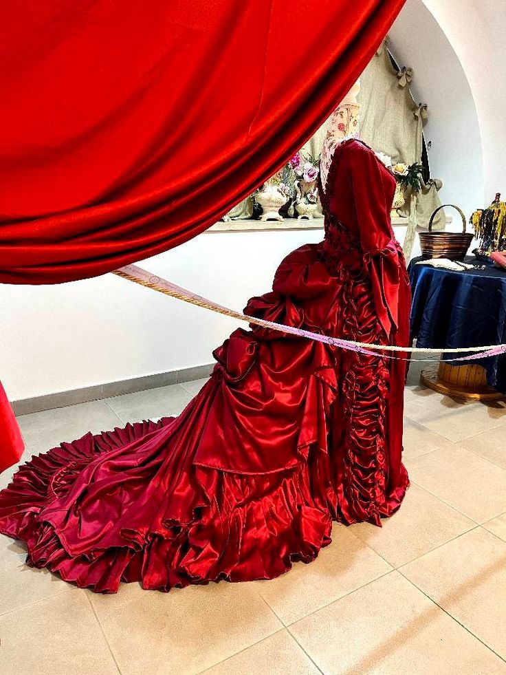 Vintage Victorian Ruched Evening Dresses V-neck 3/4Long Sleeves Masquerade Dress For Women 2024 Dark Red Prom Special Ocn Gown