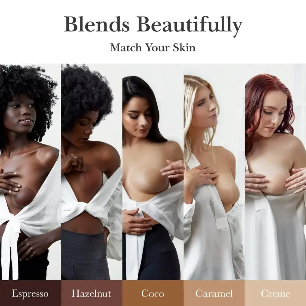 Strapless seamless cake cover ultra-thin invisible bra Nipple cover biological adsorption silicone reusable waterproof summer travel 240704