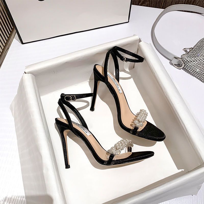 Women's Shoes New Design Sense High Heel Increase Height Trendy Gentle Fashionable Versatile Vintage Style Comfortable Minimalist Style Triple Bl