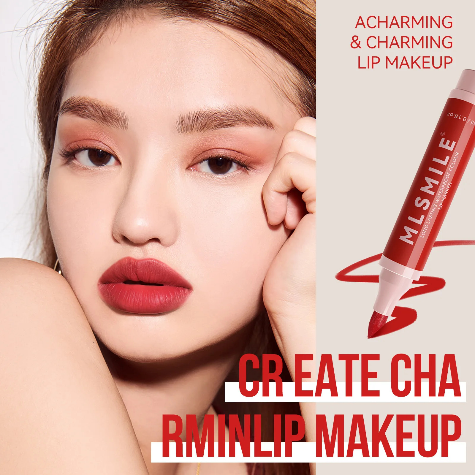 MLSMILE Non-Stick Cup Lip Dye Pencil Matte Lift Long-lasting Easy Coloring Marker Mouth Red Lip Glaze Lip Liner 240713