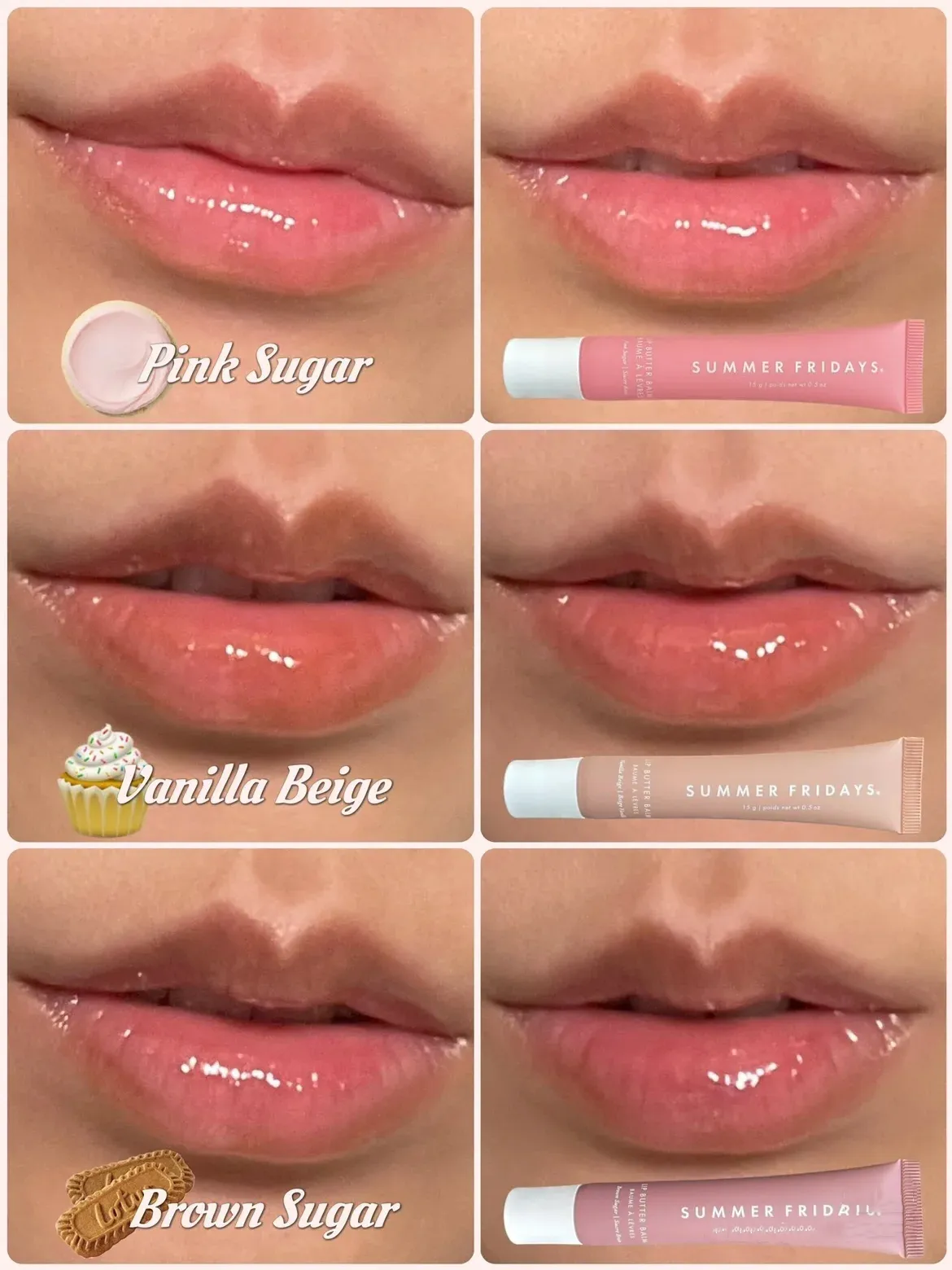 New Summer Fridays Lip Balm Moisturizing Smooth Soft Lips Cosmetics pink Sugar vanilla beige sweet mint poppy cherry top quality 15g Makeup
