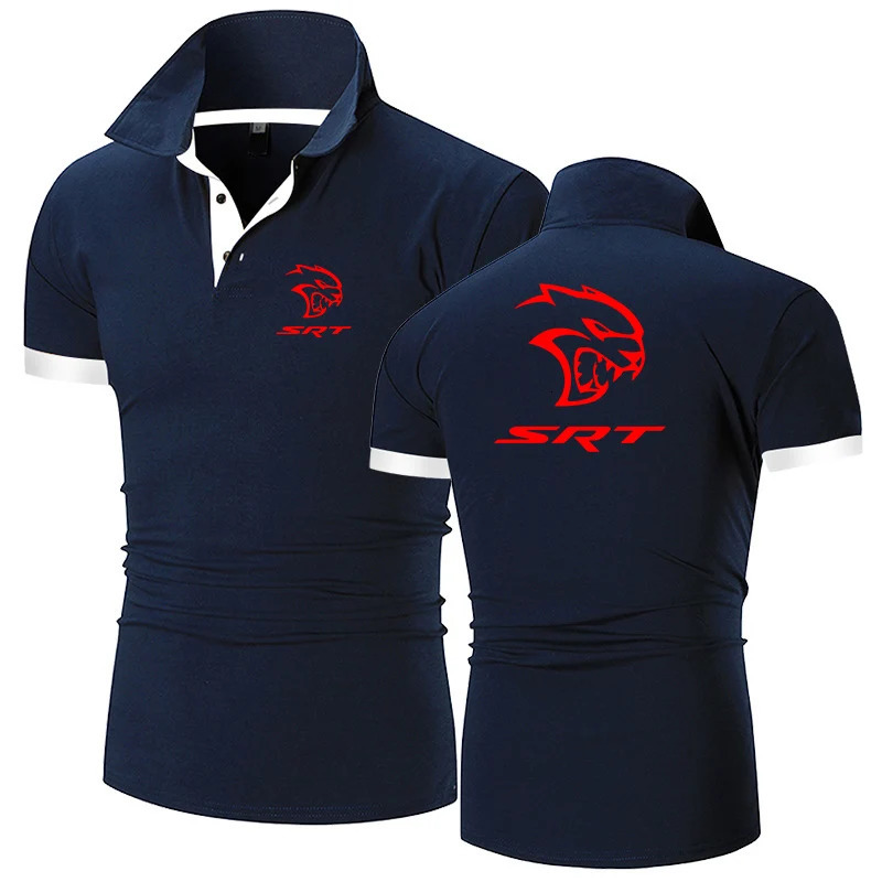 SRT Hellcat Mens Summer Printing Fashion Polo Shirts Comfortable Short Sleeves Cotton Harajuku Casual Sport T Tees Top 240703