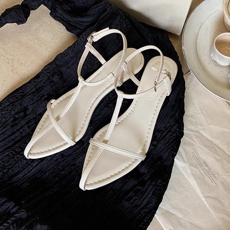 Sandals Grape Mom Summer Elegant Wedge Pointed High Heels One-character Thin Strap Open Toe Buckle For Women