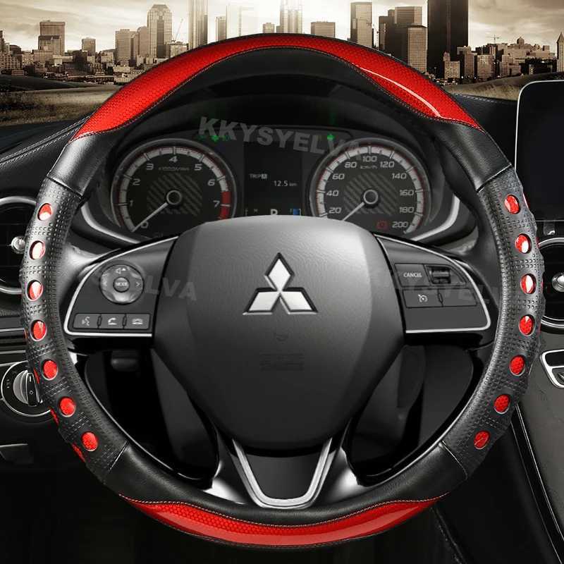Steering Wheel Covers Car Steering-Wheels Cover 38cm 15 For Mitsubishi ASX RVR Pajero Sport Outlander PHEV Airtrek Grandis lancer evo Eclipse Cross