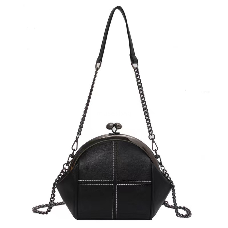 Fashion trend niche design shell bag retro chain bag fashion versatile embroidered clip women's bag single shoulder bag crossbody bag bags