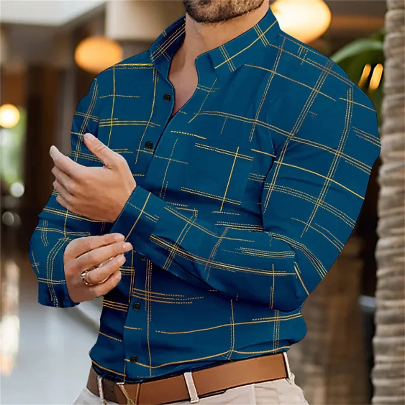 Mens Shirt Long Sleeve Fashion Lapel Single Breasted Cardigan Hawaiian Casual Mens Shirt XS-6XL Real Pocket Shirt Summer 240704