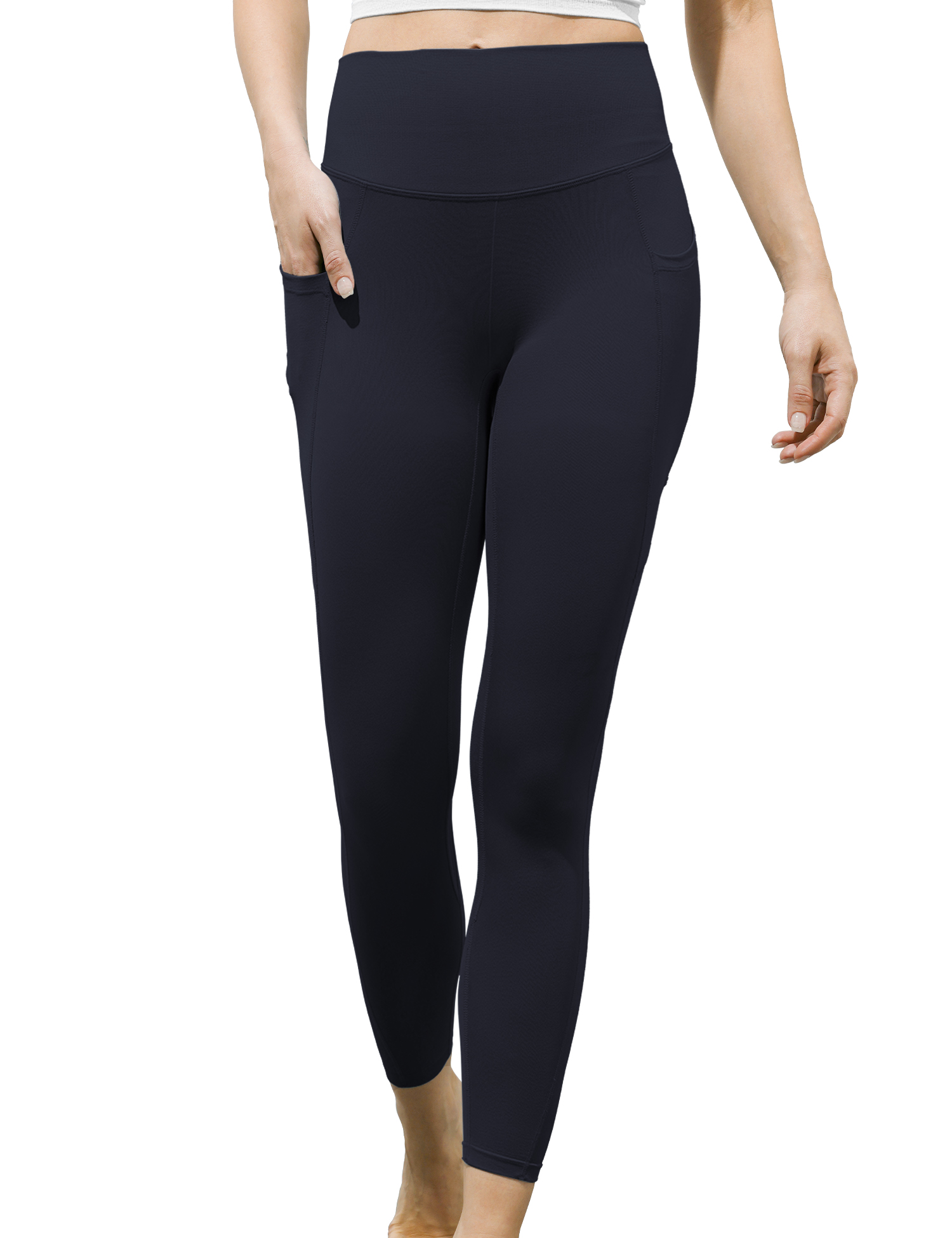 AMRIY Seamless High Waist Yoga Pants with Pockets, Scrunch Butt Workout Running Yoga Leggings for Women L-S002