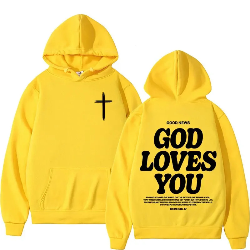 Harajuku Aesthetic Christian Jesus Church Hoodies Bible Verse God Loves You Hooded Men Women Unisex Y2K Sweatshirts Streetwear 240701