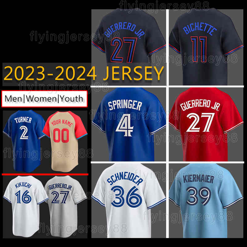 27 Vladimir Guerrero Jr 11 Bo Bichette Baseball Jersey Davis Schneider 4 George Springer 2024 City Connect Yusei Kikuchi blue jays Romano Daulton Varsho 29 Joe Carter