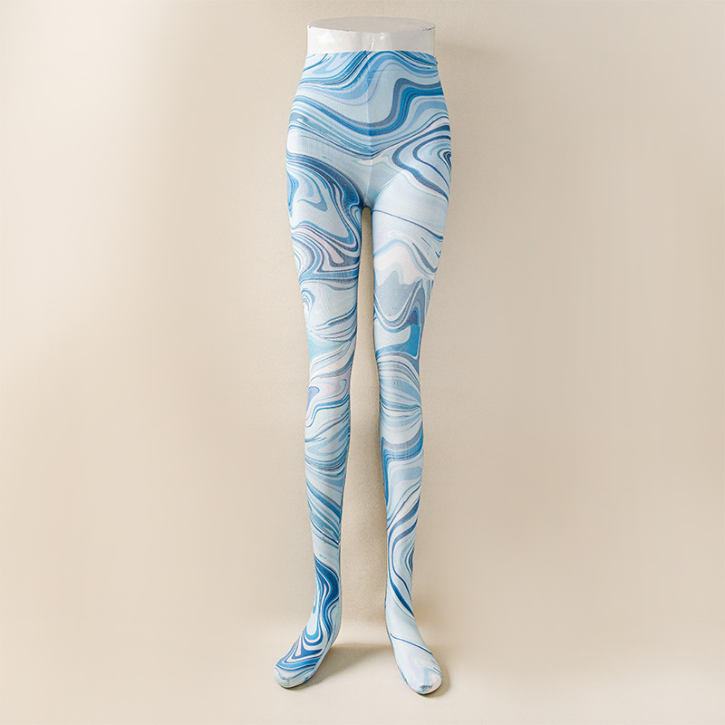 Women s Pants Printed Women Foot Leggings Trend Elastic High Waist Flower Butterfly Body Shaping Casual Streetwear Pantyhose 2pcs